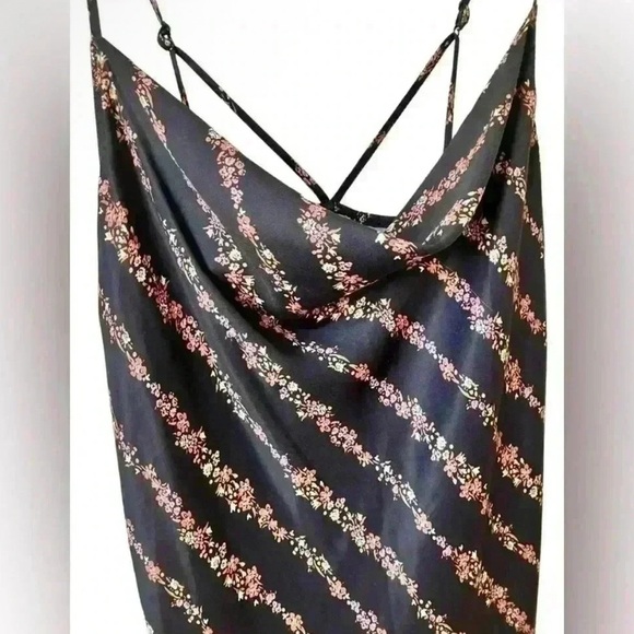 Free People Floral Black Satin Spaghetti Strap Mini Slip
Dress Y2K - Picture 9 of 9
